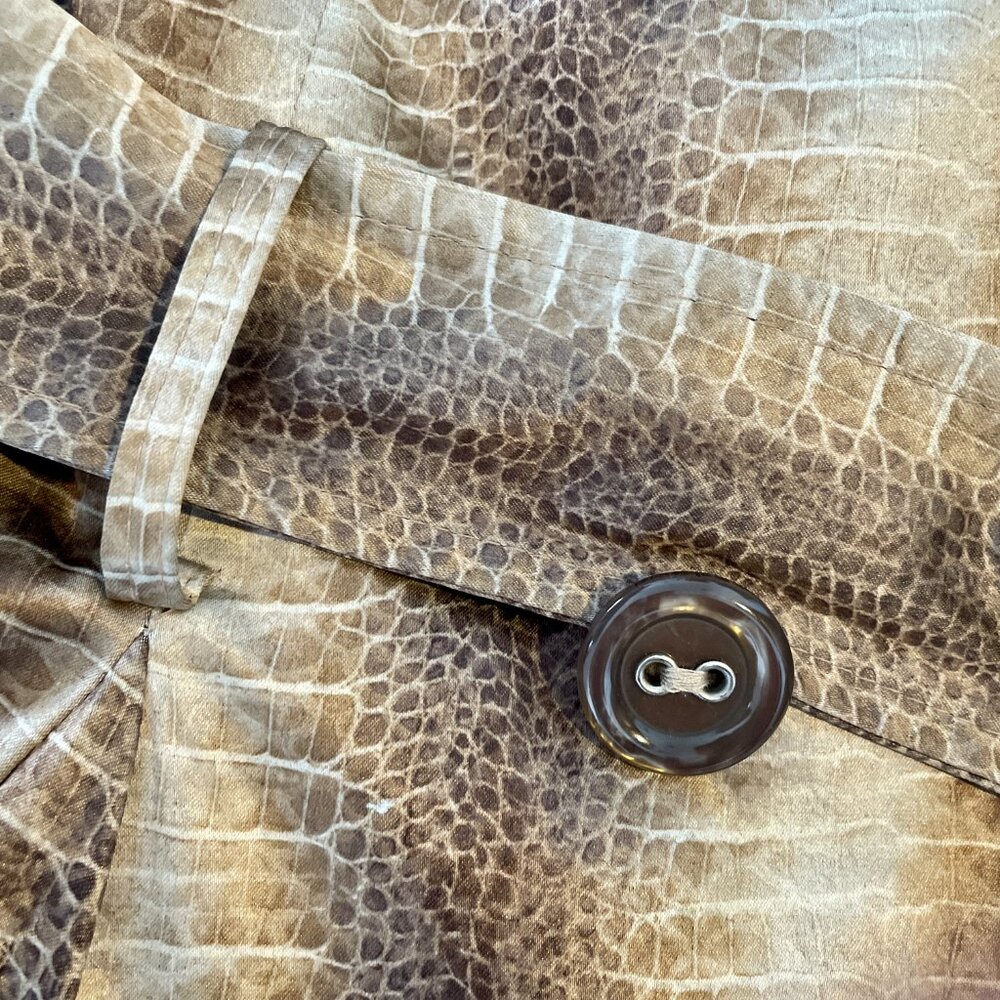 HELENA BERMAN LONDON FIT + FLARE SNAKE PRINT TRENCH COAT | LIKE NEW | MEDIUM - Picture 8 of 14